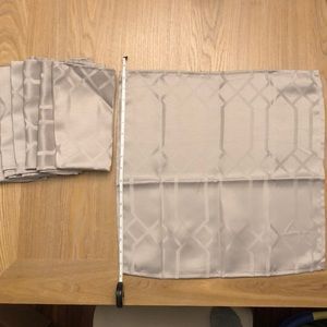 8 Silver Satin Napkins
